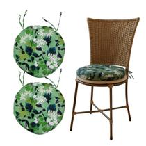 Kit 2 Assento Cadeira Futon 40x40cm Redondo Lavável Na Maquina Decorativo Kit 2 Assento Cadeira Futon 40x40cm Redondo Lavável Na Maquina Decorativo