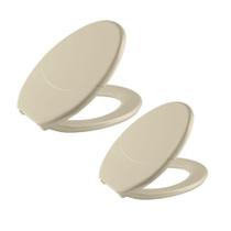 Kit 2 Assentos Privada Max Tigre Bege Tampa Vaso Sanitário