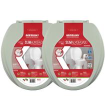 Kit 2 Assentos Tampa Banheiro Vaso Privada Bacia Sanitário Macio Acolchoado Almofadado Polipropileno Poliuretano Oval Universal Cores Variadas