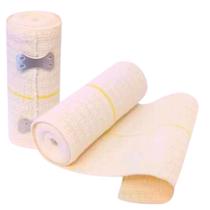 Kit 2 Atadura Elástica 10cm x 1,00m Faixa Compressão Bandagem Enfermagem Ortopédica Varizes Inchaço