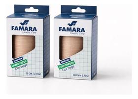 Kit 2 Atadura Faixa Compressiva Linfopress 8cm Famara 2,70m Bege