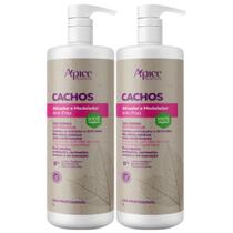 Kit 2 Ativador E Modelador De Cachos Apice Vegano Anti Frizz Creme De Pentar Uso Diario 1L