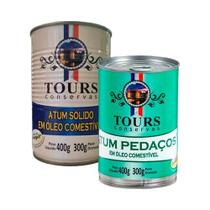 Kit 2 Atum em Óleo Tours 400g: Sólido, Pedaços Kit 2 Atum em Óleo Tours 400g: Sólido, Pedaços
