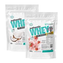 Kit 2 Authentic Whey 900g Sorvete Coco + Morango - Wise Kit 2 Authentic Whey 900g Sorvete Coco + Morango - Wise