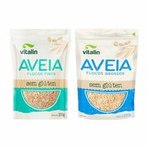 Kit 2 Aveia Sem Glúten Vitalin: Flocos Finos, Flocos Grossos Kit 2 Aveia Sem Glúten Vitalin: Flocos Finos, Flocos Grossos
