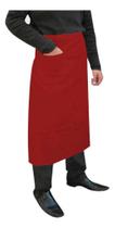Kit 2 Aventais Brim Cintura Com Bolso Chefe Uniforme Vermel