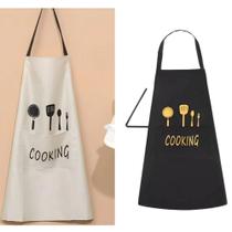 Kit 2 Aventais de Cozinha Cooking Casa Restaurante Churrasco Projetado para Oferecer Proteção e Praticidade em Diversas Atividades Culinárias