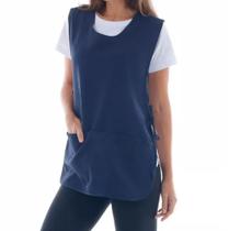 Kit 2 - Avental Bata Jaleco Frente e Costa - 2 bolsos / Amarras laterais /Tam. Único - Azul Marinho