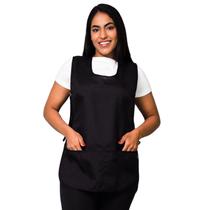 Kit 2 Avental Bata Preto Oxford Liso Frente e Costa Com 2 Bolsos Kit 2 Avental Bata Preto Oxford Liso Frente e Costa Com 2 Bolsos