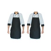 Kit 2 Avental C/ Bolso Preto G Padaria Restaurante- Rspan