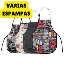 Kit 2 Avental de Cozinha Lavanderia Preto + Estampado Impermeável Multiuso