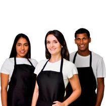 Kit 2 Avental Oxford Frontal Lojaloja Preto Com Bolso Grande Liso Kit 2 Avental Oxford Frontal Lojaloja Preto Com Bolso Grande Liso