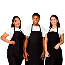 Kit 2 Avental Preto Com Bolso Grande Liso Oxford Frontal Lojaloja Kit 2 Avental Preto Com Bolso Grande Liso Oxford Frontal Lojaloja
