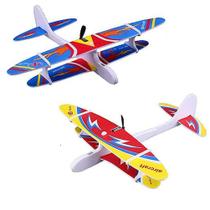 Kit 2 Aviões de Brinquedo Planador Elétrico Recarregável Voa