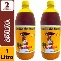 Kit 2 Azeite De Dendê Especial 1 Lt Opalma 0% Gordura Trans