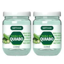 Kit 2 Baba de Quiabo para Cabelo Hidratação e Brilho Contra Danos 220ml Soft Hair