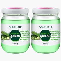 Kit 2 Baba De Quiabo Soft Hair Hidratação Brilho Capilar Natural Vegano 220ml