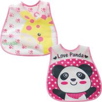 Kit 2 Babador Encanto Para Bebê 45x28cm Panda-girafinha