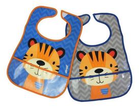 Kit 2 Babador Impermeável Com Bolso Coletor Clingo 37cm Kit 2 Babador Impermeável Com Bolso Coletor Clingo 37cm