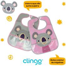 Kit 2 Babador Impermeável com Bolso Coletor Coala Clingo