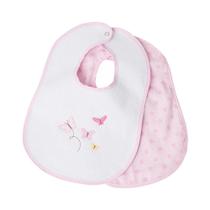 Kit 2 babadores bordado borboletas para bebê