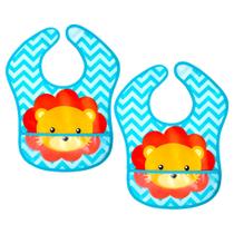 Kit 2 Babadores de Leãozinho com Bolso Infantil Original Buba Kit 2 Babadores de Leãozinho com Bolso Infantil Original Buba