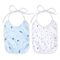 Kit 2 Babadores Papi Flanelados e Plastificados Espaço Azul