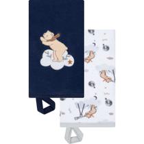 Kit 2 Babinhas Paninho de Boca Bebê Lunar Azul Marinho - Hug
