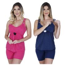 Kit 2 Baby Dool De Amamentação Short E Camiseta Gestante Maternidade Amamentar Kit 2 Baby Dool De Amamentação Short E Camiseta Gestante Maternidade Amamentar