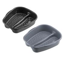 Kit 2 Bacia Para Pés Pedicure Salão de Beleza Multiuso Relaxamento Compact Colors Dompel - Preto/Cinza Kit 2 Bacia Para Pés Pedicure Salão de Beleza Multiuso Relaxamento Compact Colors Dompel - Preto/Cinza