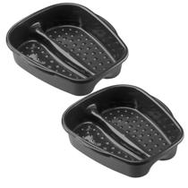 Kit 2 Bacia Para Pés Pedicure Salão de Beleza Multiuso Relaxamento Compact Colors Dompel - Preto