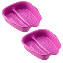 Kit 2 Bacia Para Pés Pedicure Salão de Beleza Multiuso Relaxamento Compact Colors Dompel - Rosa Kit 2 Bacia Para Pés Pedicure Salão de Beleza Multiuso Relaxamento Compact Colors Dompel - Rosa