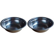 Kit 2 Bacia Tigela Em Inox 21 cm Capacidade Para 1 Litro