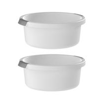 Kit 2 Bacias Multiuso Plástico 5l Lavanderia Cozinha Flow Ou Kit 2 Bacias Multiuso Plástico 5l Lavanderia Cozinha Flow Ou