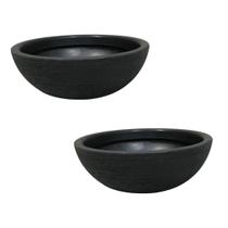 Kit 2 Bacias para Plantas Preto de Polietileno 32x11 cm