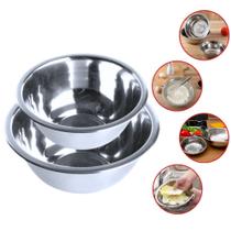 Kit 2 Bacias Tigelas Saladeiras Inox Bowl 2,1 e 3 Litros