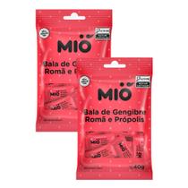 Kit 2 Bala Gengibre Romã e Própolis Mió 40g