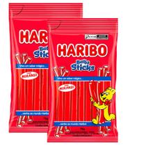 Kit 2 Bala Haribo Sticks Morango 70g Kit 2 Bala Haribo Sticks Morango 70g