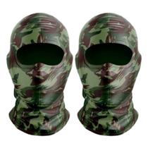 Kit 2 Balaclavas Touca Ninja Motoqueiro Anti Calor Proteção UV Camuflada Exército Bope