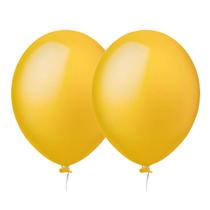 Kit 2 Balão Amarelo Gema 9 Liso Para Festa Pacote Com 50 Unidades