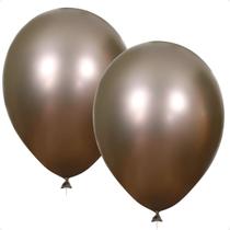 Kit 2 Balão Bexiga Metalizado Latex 50 Unidades Trufa - 5 Polegadas