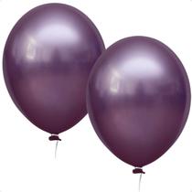 Kit 2 Balão Metalizado 9'' Lilas Happy Day - 50 Unidades