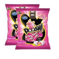 Kit 2 Balas Arcor Poosh Tutti Frutti Recheio de Chicle 500G