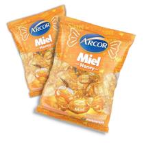 Kit 2 Balas Dura Arcor Mel Honey Miel 600g