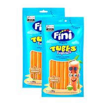 Kit 2 Balas Fini Tubes Tropical Sabor Tangerina e Pêssego 80g Kit 2 Balas Fini Tubes Tropical Sabor Tangerina e Pêssego 80g