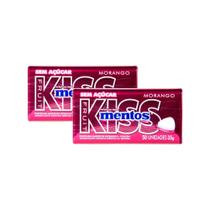 Kit 2 Balas Mentos Kiss Fruit Sabor Morango sem Açúcar 35g