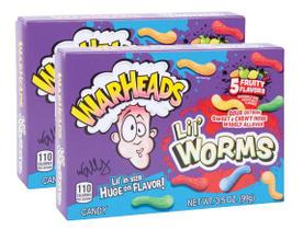 kit 2 BALAS WARHEADS Lil' Worms JELLY BEANS 99g