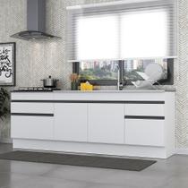 Kit 2 Balcões Gabinete Pia 150cm E Cooktop 70cm Branco/preto Kit 2 Balcões Gabinete Pia 150cm E Cooktop 70cm Branco/preto