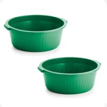 Kit 2 Balde Bacia Multiuso de Plástico canelada 12 Litros