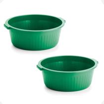 Kit 2 Balde Bacia Multiuso De Plástico Canelada 12 Litros